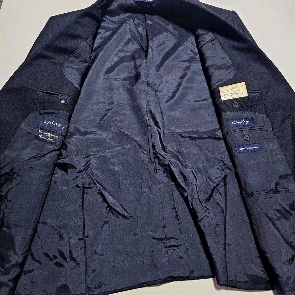 Coppley Sydney Navy Blue 100% Pure Cashmere Blazer Sport Coat Mens 46S Canada - Picture 7 of 14